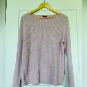 Talbots Lavender Light Gauged‎ Crew Neck Sweater with Button Embellishments, XL